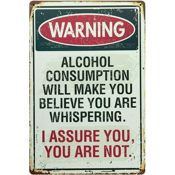 Warning Metal Tin Sign, Tin Signs Vintage Coffee Wall Coffee & Bar Decor,Size 12 X 8