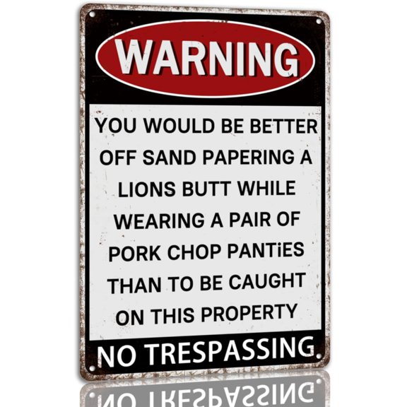 Warning Metal Tin Sign You Would Be Better Off Sand Papering a Lions Butt Funny Wall Decor For Home Cafe Bar 8x12 Inch