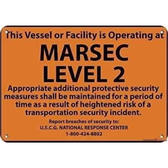 Warning Metal Tin Signs Notice Measures For Access Control Maritime Signs 8 x 12 inches