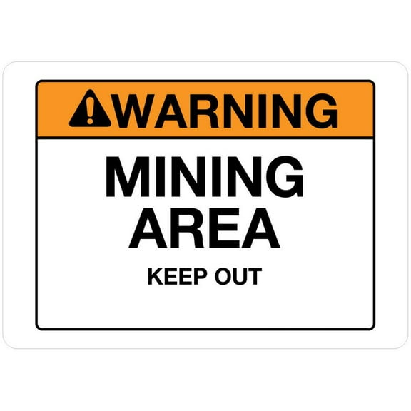 Warning Mining Area Sign Metal 12"X8" Rust Free Aluminum,Indoor & Outdoor Use For Fence And Yard