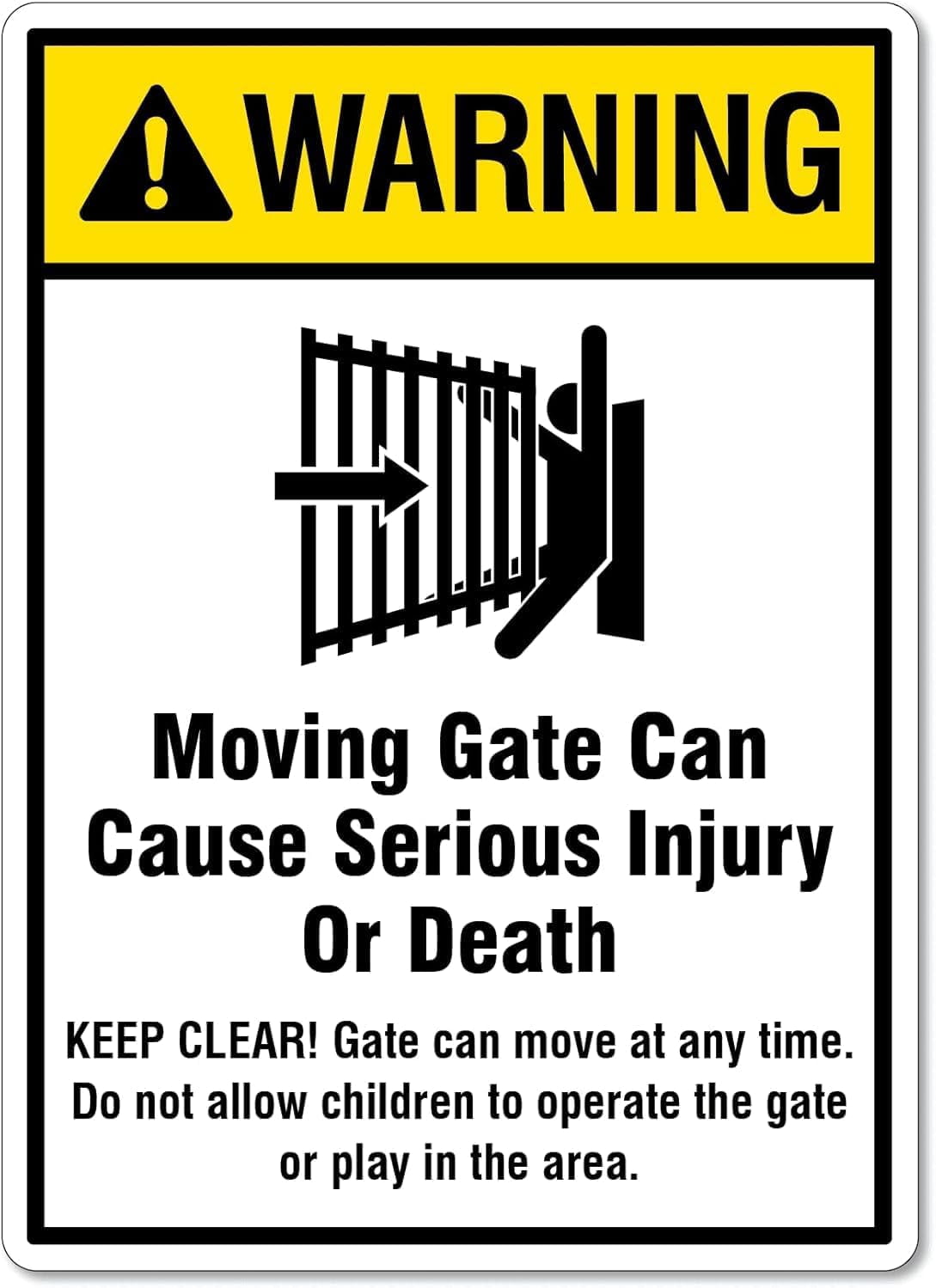 Warning Moving Gate Metal Tin Sign 8