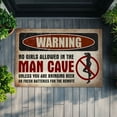 thumbnail image 1 of Warning No Girls Allowed Doormat – Funny Man Cave Entry Rug, Bold Indoor & Outdoor Mat for Men’s Spaces, Gift for Him, 1 of 4