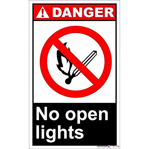 Warning No Open Lights Danger Plaque 8"x12" - Retro Aluminum for Home Business, Outdoor Indoor Unisex