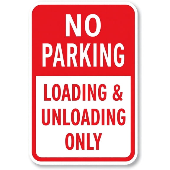 Warning No Parking Loading & Unloading Only Sign 8"x12" - Aluminum Tin Safety Decor for Home Business Road Loading Zone