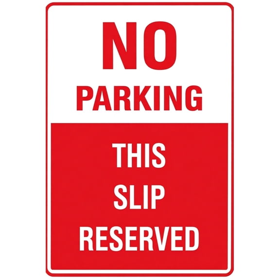 Warning No Parking This Slip Reserved Sign 8"x12" - Aluminum Tin Safety Decor for Marina Home Business Road Parking Slip