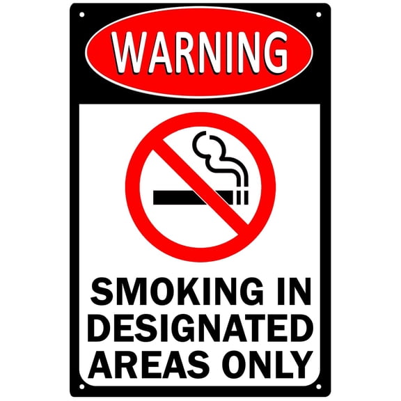 Warning No Smoking Sign Funny Warning Sign Metal Sign (Aluminum) Size: 8 x 12 inch