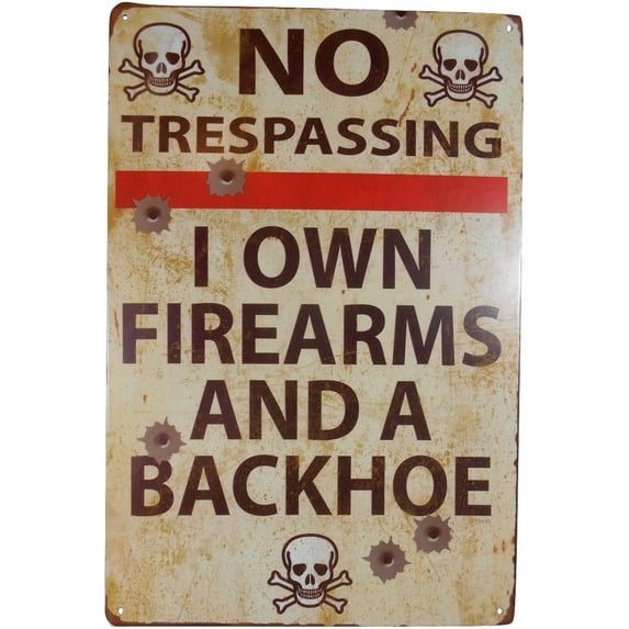 Warning No Trespassing Funny Tin Sign Bar Pub Garage Home Art Wall Decor Poster