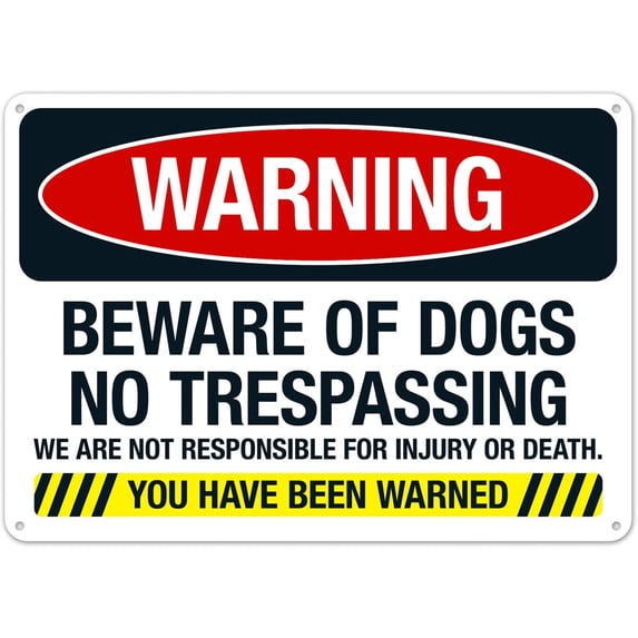 Warning No Trespassing We Are Not Responsible For Injury Or Death Warned Sign Metal Sign 12X8 Inches