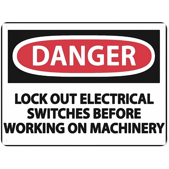Warning Notice Traffic Sign Danger Lock Out Electrical Switches - 8"x12" Aluminum Safety Tin Road Sign for Electrical Room Factory Maintenance Workplace
