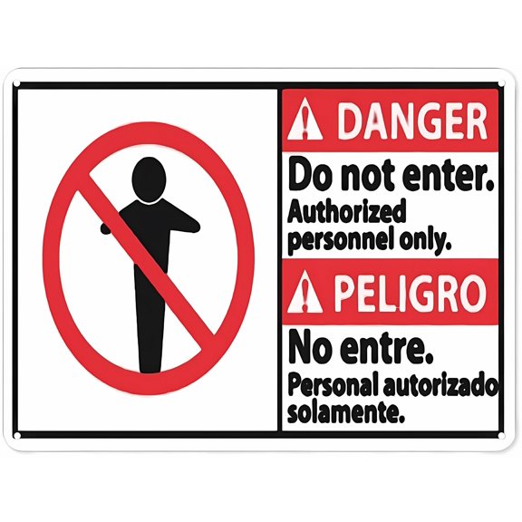 Warning Notice Traffic Sign Danger PELIGRO - Do Not Enter - 12×8 Inches, Aluminum Safety Tin Road, Workplace Security Decor