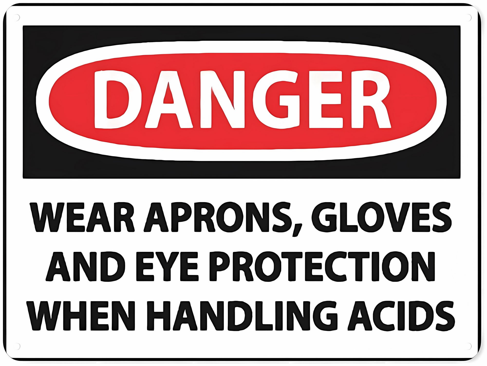 Warning Notice Traffic Sign Danger Wear Aprons, Gloves - 8