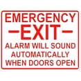 thumbnail image 1 of Warning Notice Traffic Sign Emergency Exit Alarm Will Sound When Doors Open 3 - 12×8 Inches, Aluminum Safety Tin Road, Shopping Mall Plaza Decor, 1 of 6