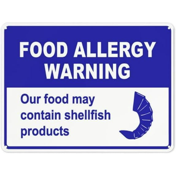 Warning Notice Traffic Sign,Food Allergy Warning Our Food May Contain ...