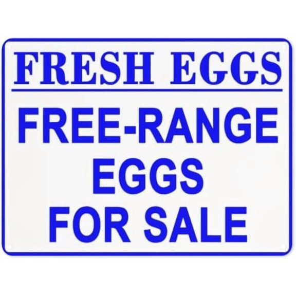 Warning Notice Traffic Sign,Fresh Eggs Free Range Eggs for Sale Sign1, Aluminum Safety Danger Tin Road Sign Safety Signs for Workplace 12×8