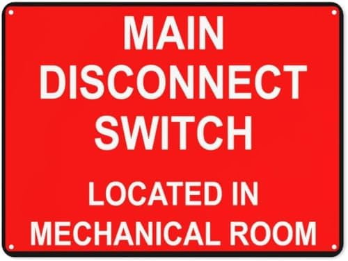Warning Notice Traffic Sign,Main Disconnect Switch Located in ...