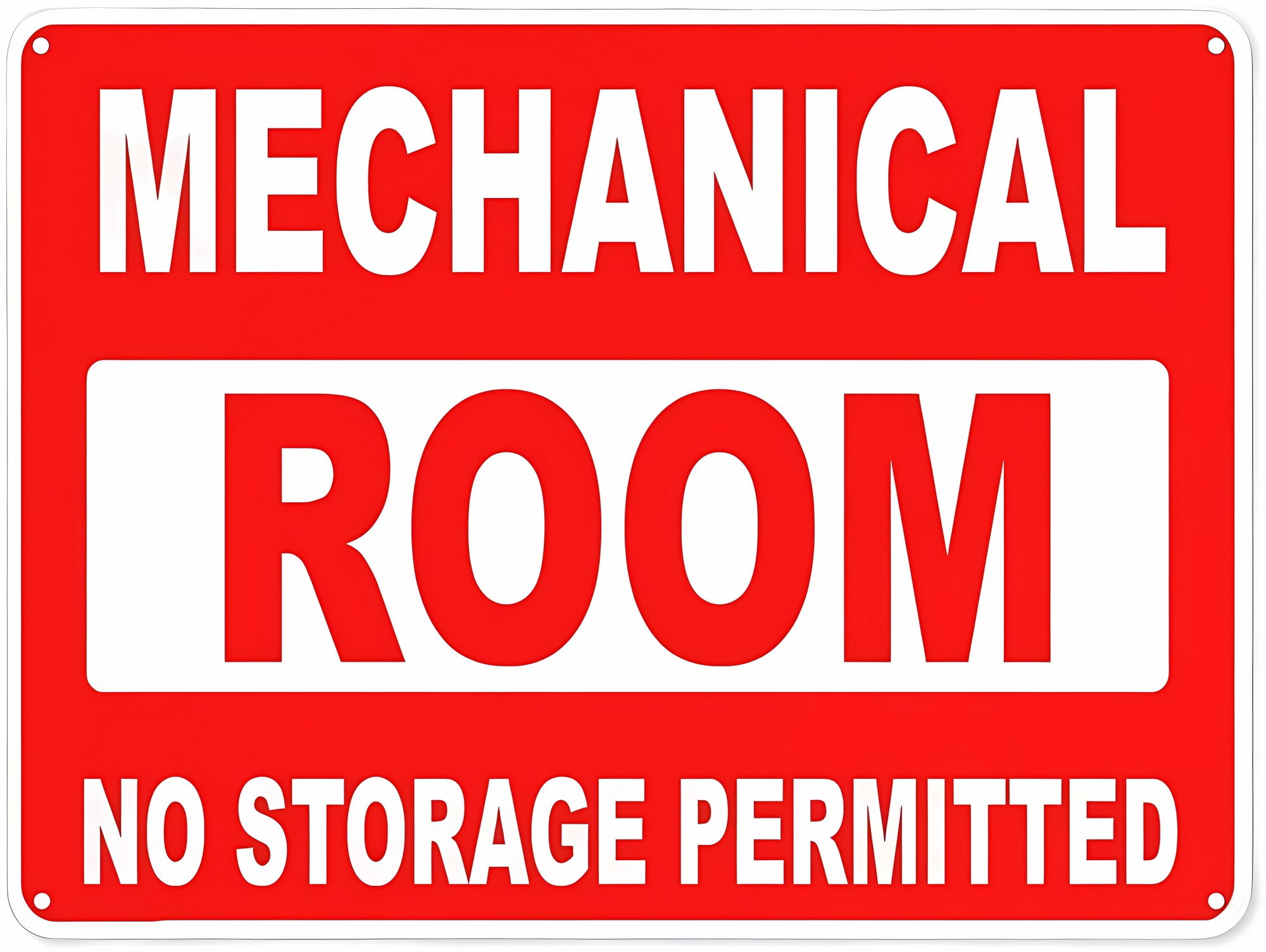 Warning Notice Traffic Sign - Mechanical Room No Storage Permitted, 8 ...