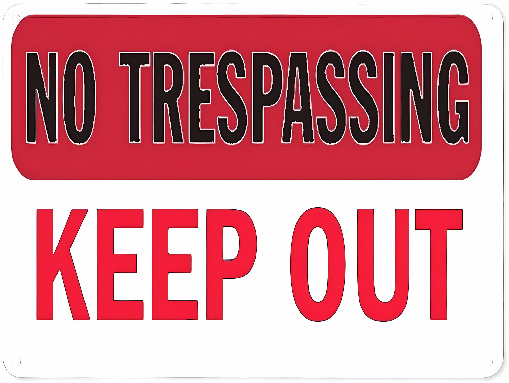 Warning Notice Traffic Sign No Trespassing Keep Out - 8"x12" Aluminum ...