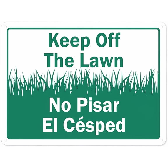 Warning Notice Traffic Sign - No Pisar El Cesped (Do Not Step on Grass), 8"x12" Aluminum Safety Tin Sign, Workplace Sign, Lawn Protection, Bilingual Alert