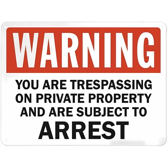 Warning Notice Traffic Sign No Trespassing Violators Will Be Prosecuted You are Subject to Arrest - 8"x12" Aluminum Safety Tin Road Sign for Legal Property Protection