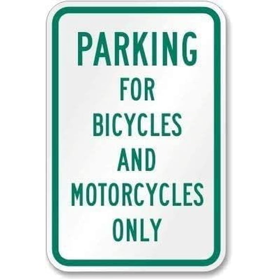 Warning Parking for Bicycles and Motorcycles Only Metal Sign 8"x12", Durable High-Visibility, For Business Indoor Outdoor Two-Wheeler Parking Regulation