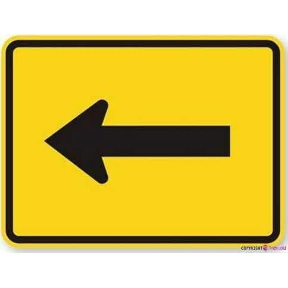 Warning Plaque Advance Arrow (left Symbol), Fluorescent Yellow Metal Tin Signs Wall Art Decor Safety Warning For Outdoor & Indoor Office 8 X 12 Inch