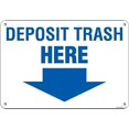 thumbnail image 1 of Warning Plaque Deposit Trash Here Activity Recyclings Metal Tin Signs Wall Art Decor Safety Warning For Outdoor & Indoor Office 8 X 12 Inch, 1 of 4
