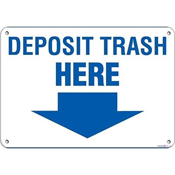Warning Plaque Deposit Trash Here Activity Recyclings Metal Tin Signs Wall Art Decor Safety Warning For Outdoor & Indoor Office 8 X 12 Inch
