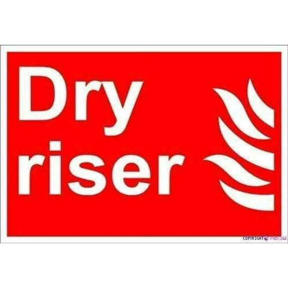 Warning Plaque Dry Riser Fire Sign Courtyard Decoration, Office For Outdoor & Indoor 8 X 12 Inch