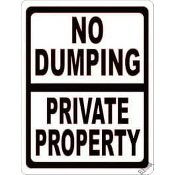 Warning Plaque No Dumping Private Property Prevent Illegal Garbage Disposal On Land Sign Courtyard Decoration,For Outdoor & Indoor 8 X 12 Inch For Outdoor & Indoor