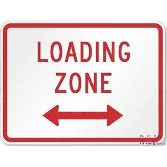 Warning Plaque Loading Zone (both Direction Arrow) Sign Courtyard Decoration, Office For Outdoor & Indoor 8 X 12 Inch