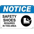 thumbnail image 1 of Warning Plaque Metal Tin Signs Notice Safety Shoes Required In This Area Notice S 8''x12'' Decor Metal Sign Wall Office For Outdoor & Indoor, 1 of 4