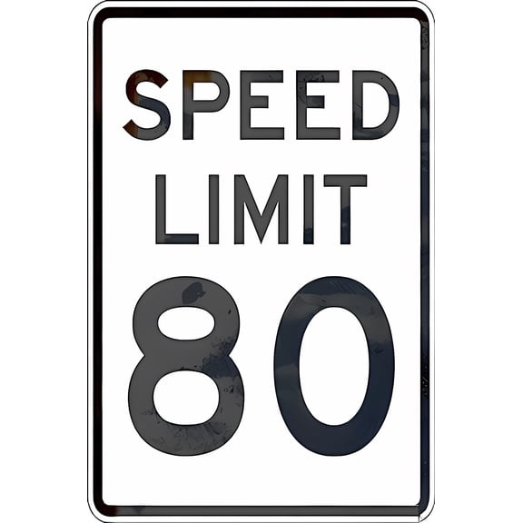 Warning Plaque Night Speed Limit 80 Mph Aluminum Sign - 8"x12", Wall Decor for Traffic/Road/Street/Office, Outdoor/Indoor
