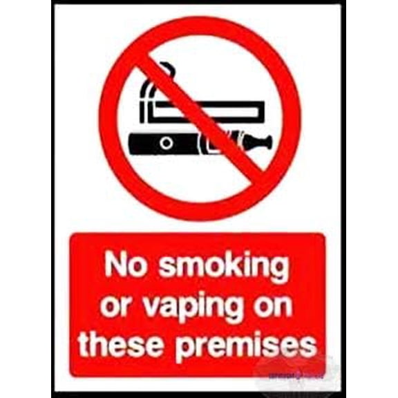 Warning Plaque No Smoking Or Vaping On These Premises Sticker Metal Tin Signs Wall Art Decor Safety Warning For Outdoor & Indoor 8 X 12 Inch
