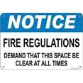 thumbnail image 1 of Warning Plaque Notice Fire Regulations Demand Space Be Clear At All Times Sign Courtyard Decoration, Office For Outdoor & Indoor 8 X 12 Inch, 1 of 4