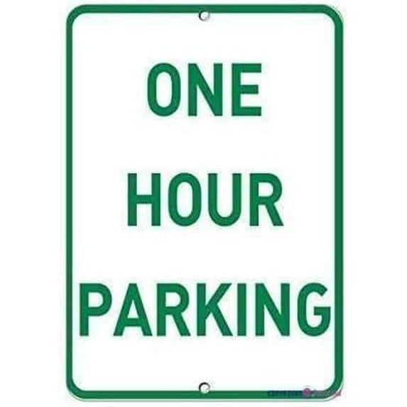 Warning Plaque One Hour Parking Parking Metal Sign For Wall Decor 8x12 Inches Outdoor & Indoor Tin Signs