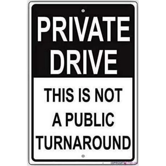 Warning Plaque Private Drive This Is Not A Public Turnaround Caution Alert Notice Plate Metal Tin Signs Wall Art Decor Safety Warning For Outdoor & Indoor 8 X 12 Inch