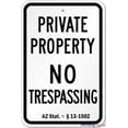 thumbnail image 1 of Warning Plaque Private Property No Trespassing Az Stat Metal Tin Signs Wall Art Decor Safety Warning For Outdoor & Indoor 8 X 12 Inch, 1 of 4