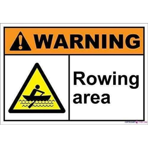 Warning Plaque Rowing Area Warning Courtyard Decoration, Office For Outdoor & Indoor 8 X 12 Inch