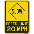 thumbnail image 1 of Warning Plaque Slow - Speed Limit 20 Mph, Engineer Grade Metal Tin Signs Wall Art Decor Safety Warning For Outdoor & Indoor 8 X 12 Inch, 1 of 4