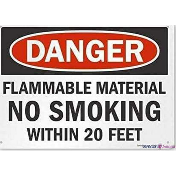 Street sign warning plaque Tin Wall Art 8''x12'' Danger: Flammable Material No Smoking 20 Feet For Property New Metal Aluminum Office Signs Outdoor & Indoor Sign