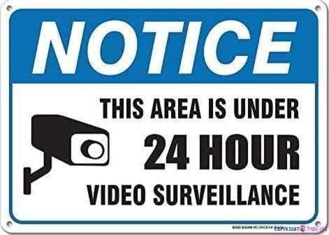 Warning Plaque Video Surveillance Avoid Intruders Using Warning Garage ...