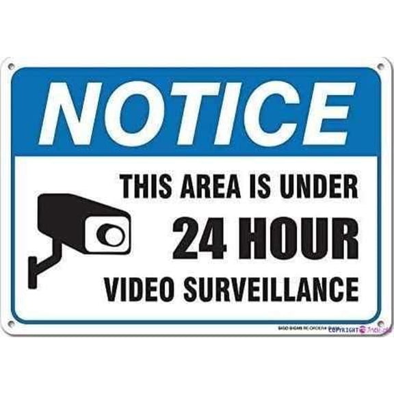 Warning Plaque Video Surveillance Avoid Intruders Using Warning Garage Home Yard Sign Courtyard Decoration, Office For Outdoor & Indoor 8 X 12 Inch