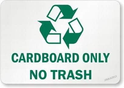 Warning Plaque Wall Decor Cardboard Only No Trash Street Caution Metal ...