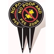 Warning Plaque Wall Decor - No Peeing/Pooping Dog Sign, Stop Dogs from Pooping and Peeing on Your Lawn - Metal Tin Sign, 6 x 12 Inch, 2 Pack