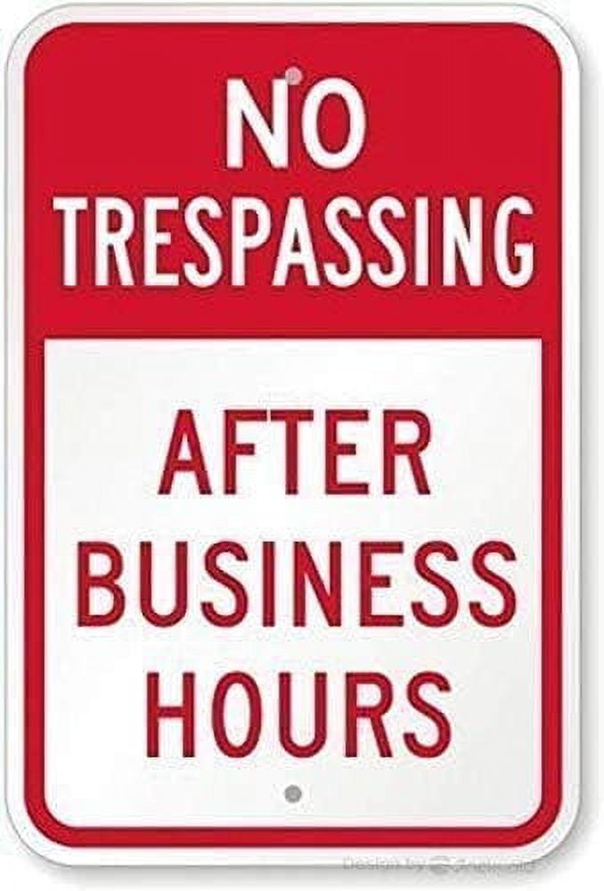 Warning Plaque Wall Decor No Trespassing After Business Hours Sign ...