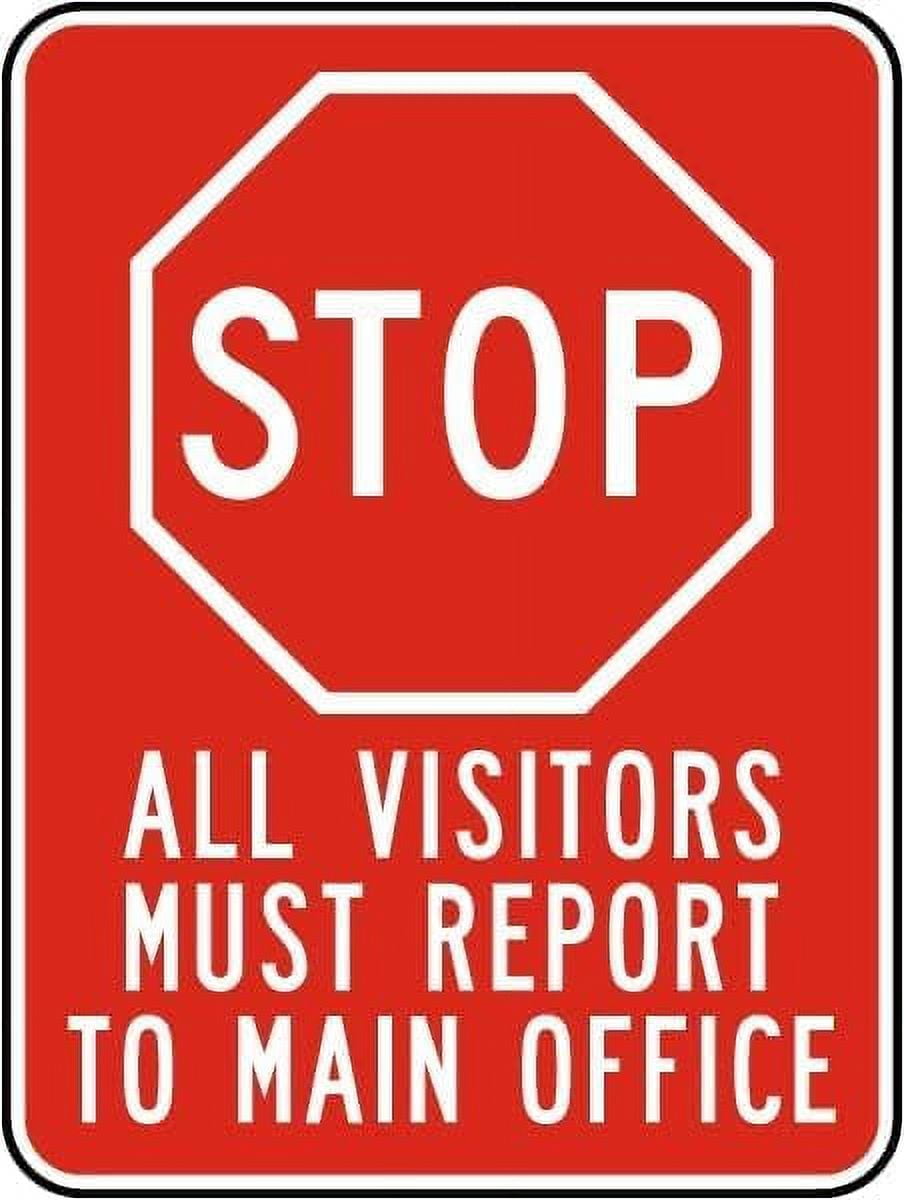 Warning Plaque Wall Decor Stop All Visitors Must Report To Main Office ...