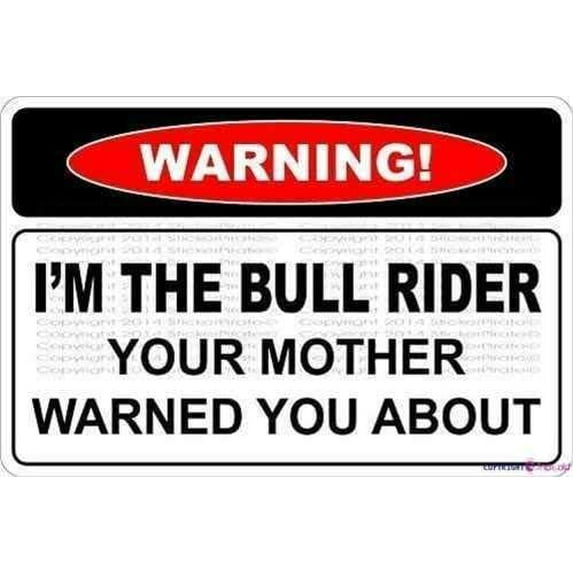 Warning Plaque Warning I'm The Bull Rider Sign Courtyard Decoration, Office For Outdoor & Indoor 8 X 12 Inch