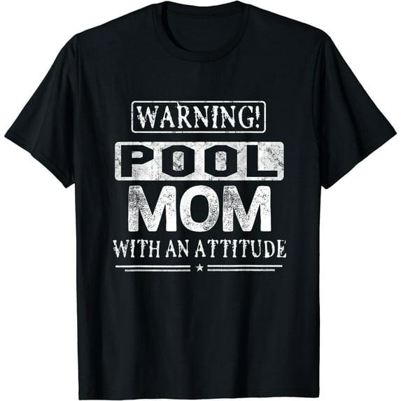 Warning Pool Mom T-shirt For Women Funny Sport Gift