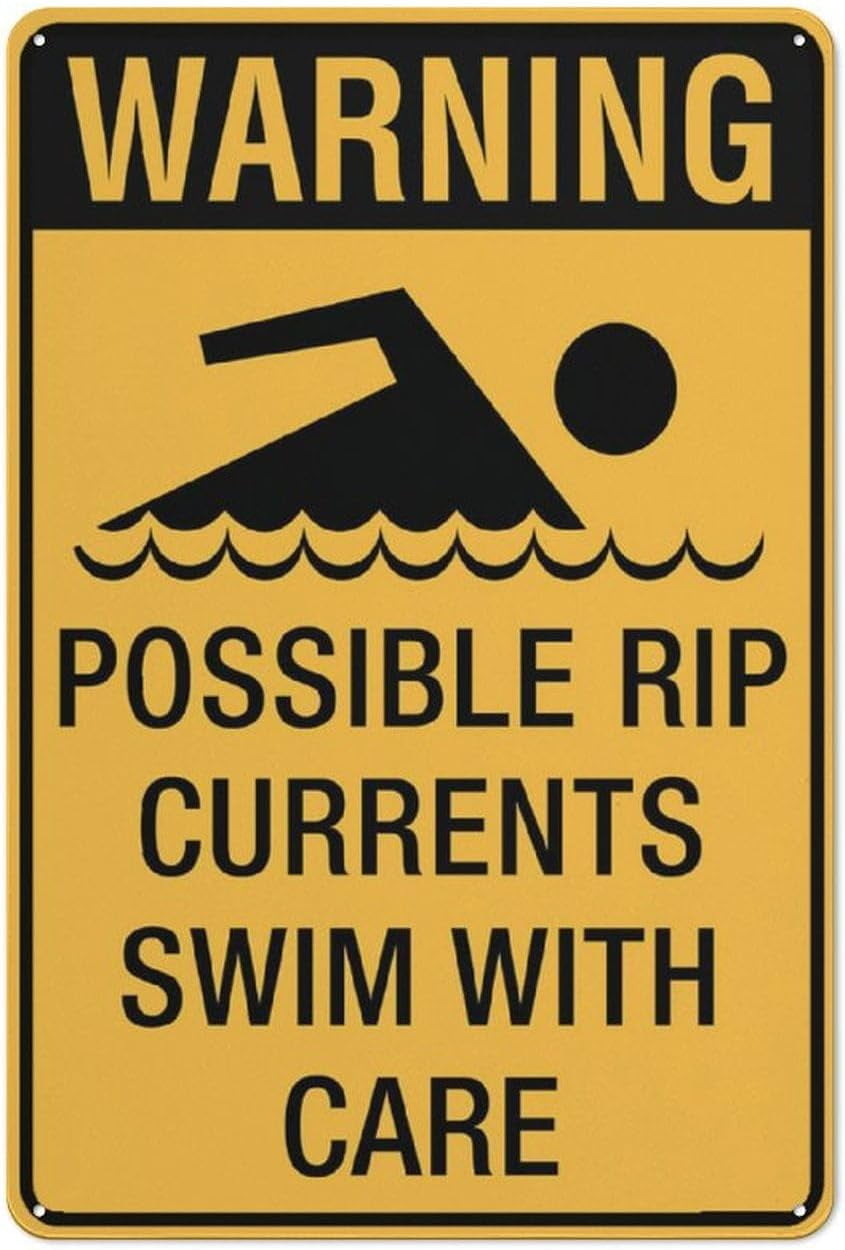 Warning Possible Rip Currents Swim with Care Sign Metal Aluminum Signs ...