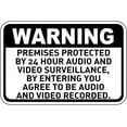 thumbnail image 1 of Warning Premises Protected by 24 Hour Audio and Video Label Vinyl Decal Sticker Kit OSHA Safety Label Compliance Business Sign Metal Tin Sign 8 X 12 Inch, 1 of 4